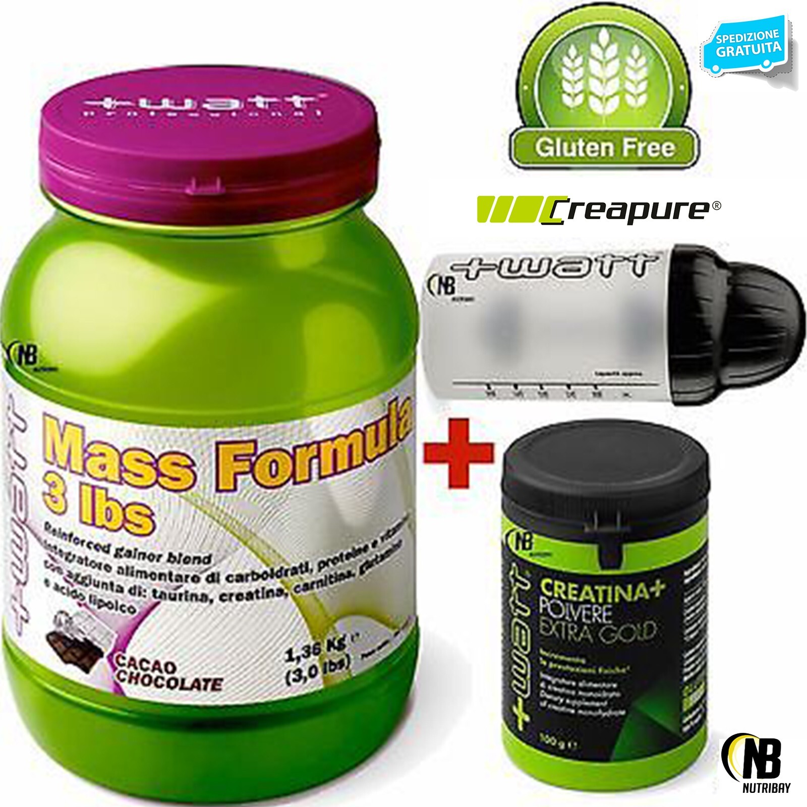 +Watt Mass Formula 1.36kg: Gainer Completo per Forma e Volume