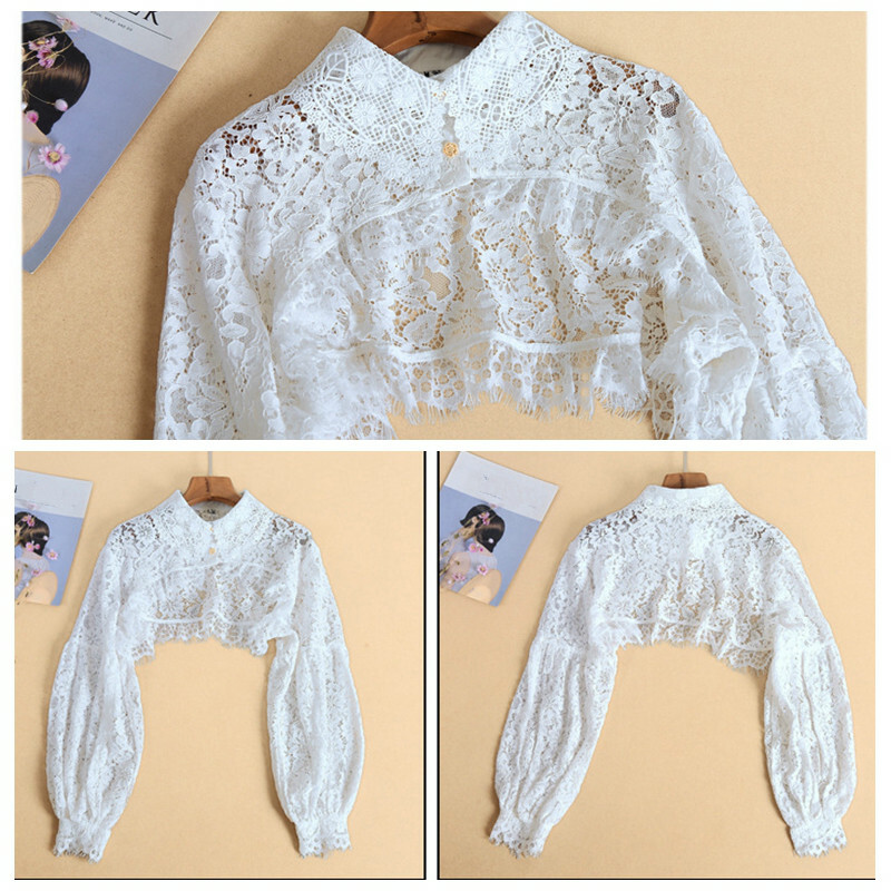 Lady Lolita Lace Hollow Shrug False Collar Floral Bolero