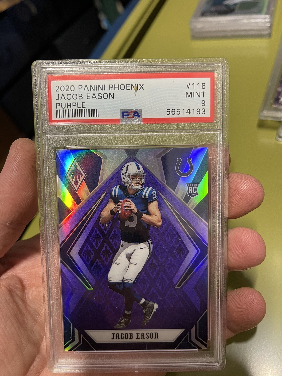 2020 Panini Phoenix Rookies Purple /149 Jacob Eason Psa 9 Gem Mint Rookie RC