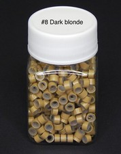 500PCS SILICONE LINED MICRO LINK RING BEADS HAIR EXTENSION CRIMP BEAD 8