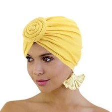 Women Turban Cotton Head Wrap Chemo HairLoss African Hat Hair Cover Hijab Scarf