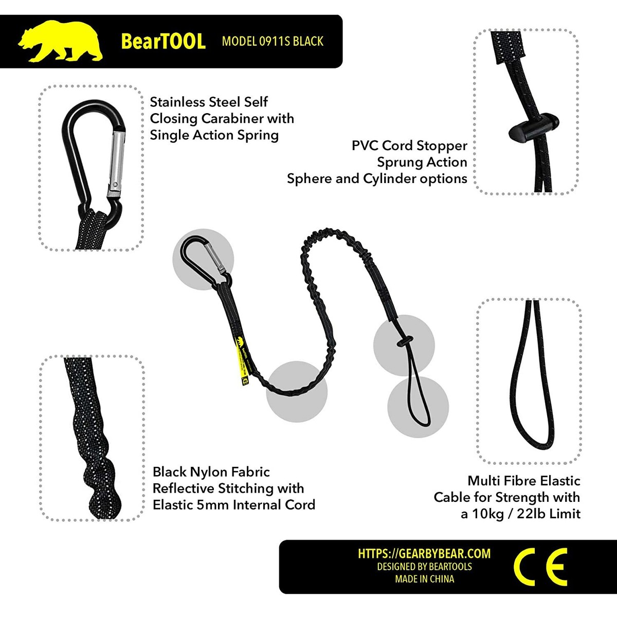 Acme Swivel Hook Lanyard - Zwart