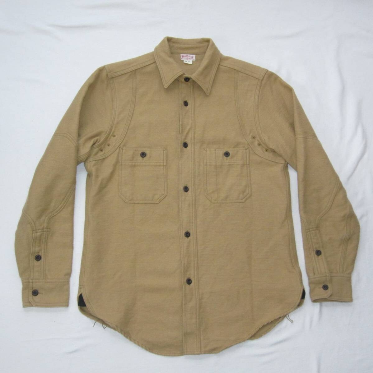 Freewheelers Hammersmith Flannel Work Shirt, 1940s s Gold Mist 