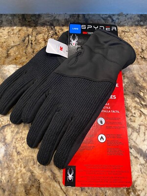 Spyder Core Conduct Gloves Touch Screen Compatible Leather Palm