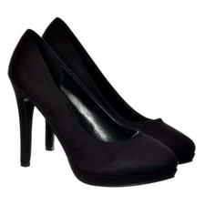 Black Stiletto High Heel Court Shoes UK 