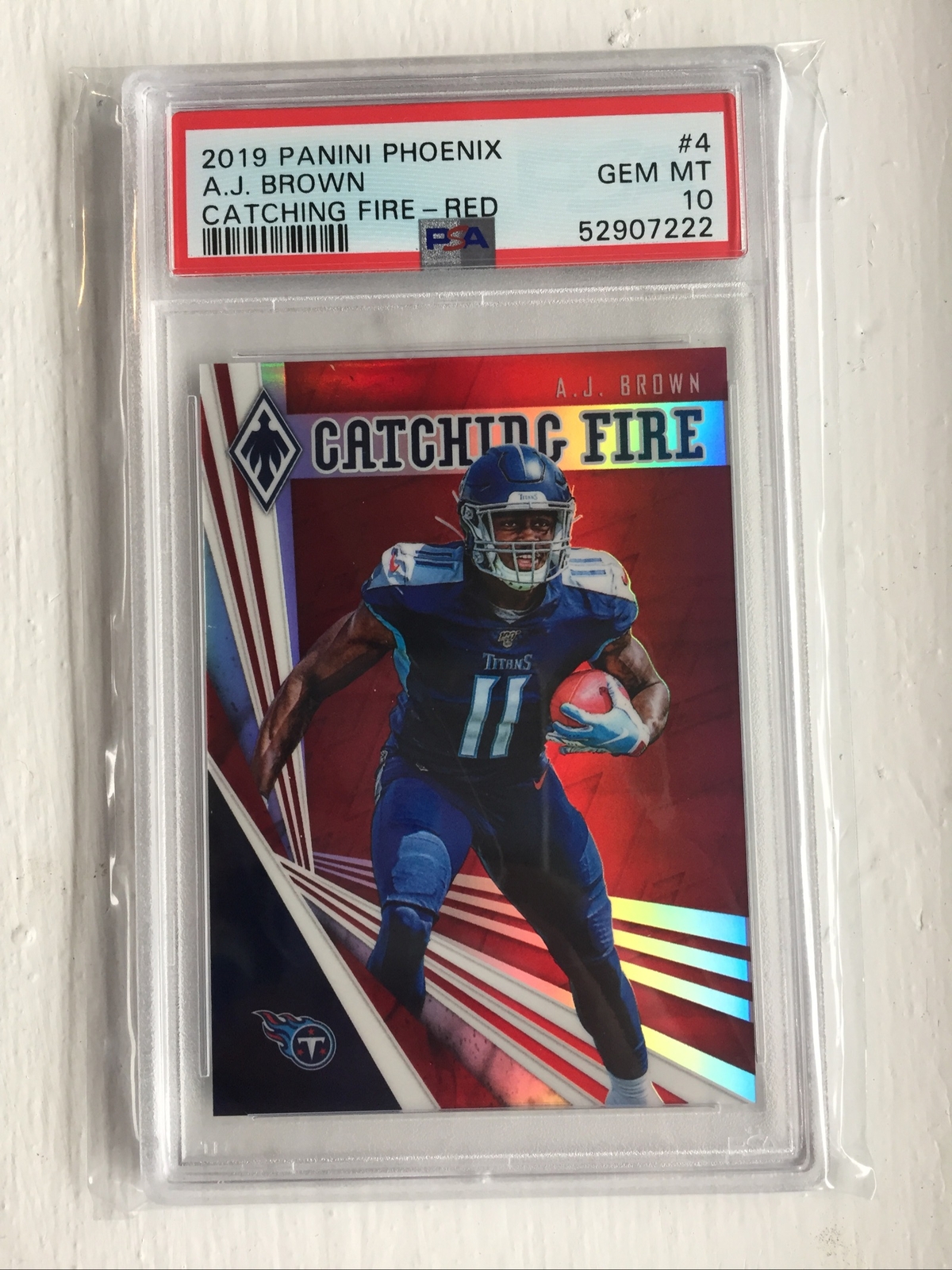 AJ Brown Panini Phoenix Catching Fire #4 Red
