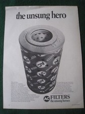 UNSUNG HEROES AC FILTERS OIL FILTER HALFORDS 1971 ADVERT A4 SIZE FILE 6