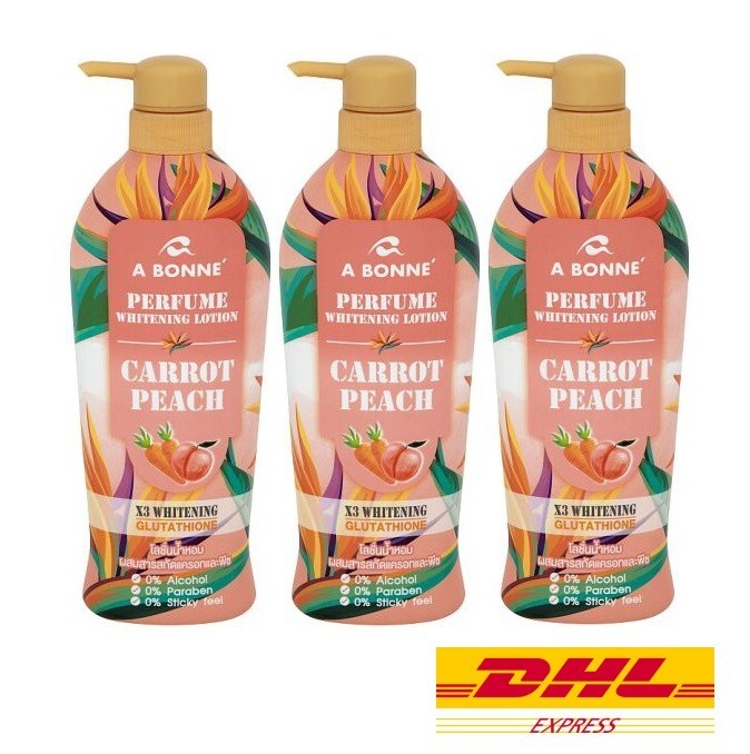 a bonne glutathione whitening lotion 3 x A BONNE' Perfume Whitening Lotion Carrot Peach Glutathione 500ml