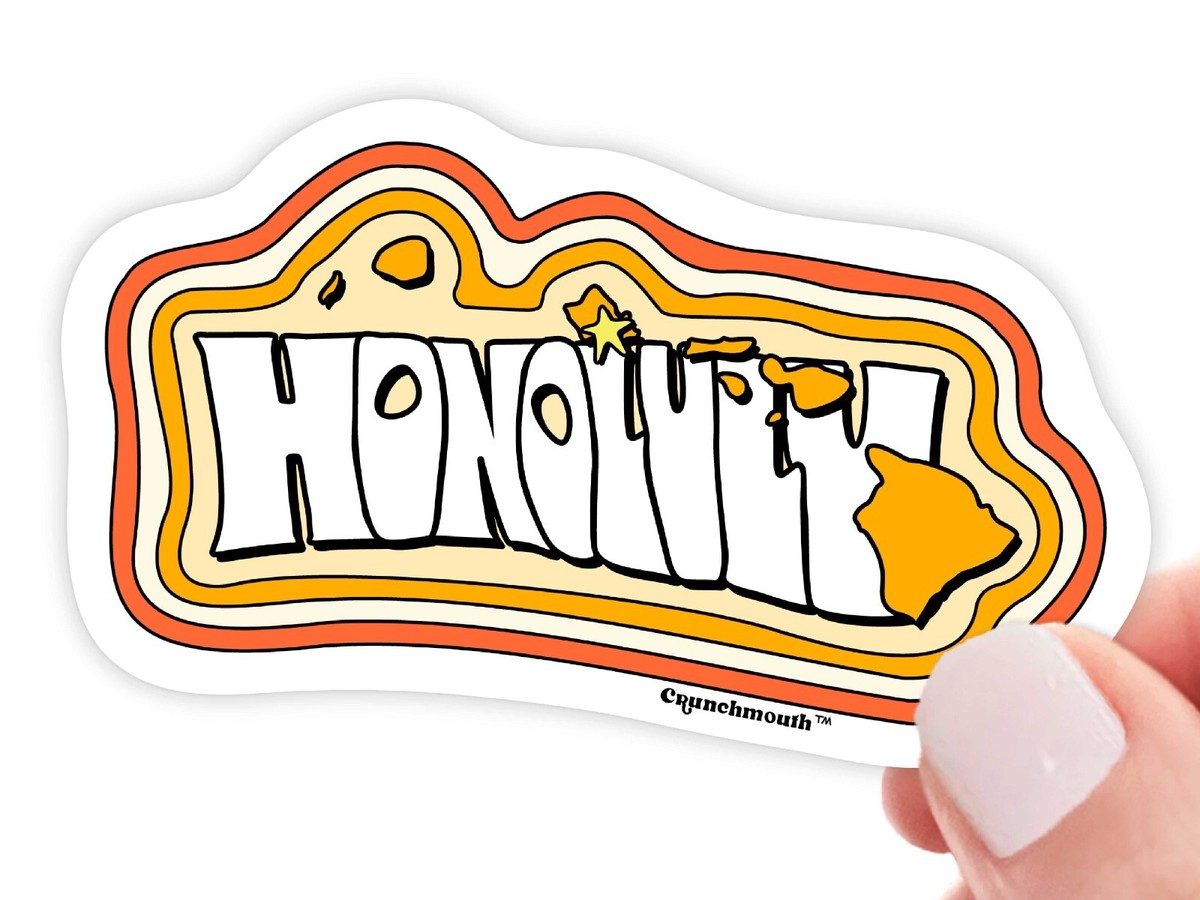 Honolulu Hawaii Vinyl Sticker - 3 Inch Waterproof Decal For Cars, Laptops & Water Bottles