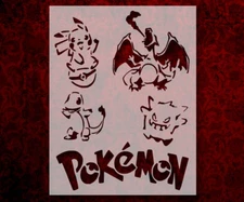 Pokemon Charizard Pikachu Etc. 8.5" x 11" Stencil FAST FREE SHIPPING (88)