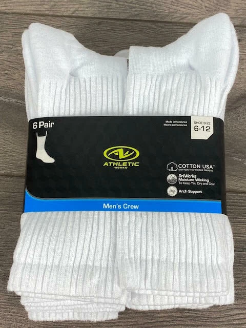 Athletic Works Men's 12 Pack Crew Socks