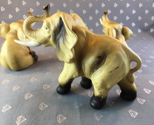 8 RB1 Lefton Elephant Family Mama + Babies Made in Japan Mid Century Ceramic - Picture 5 of 6