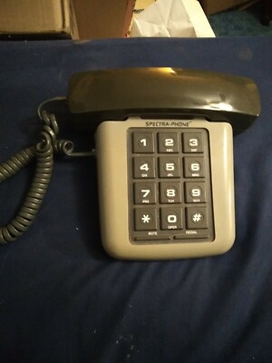 Vintage Large Push Button Black & Gray DP-1 Retro Style SPECTRA~Phone