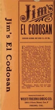 Vintage Jim's El Codosan Cough Remedy Unused Box WEST FRESNO DRUG CO Fresno CA