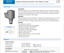 HYDRAFORCE SV10-20-0-N 2/2 N. C CARTRIDGE VALVE