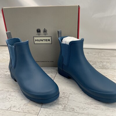 Hunter Refined Chelsea Rain Boots Womens Size 8 Rock Pool (TEAL) WFS1017RMA