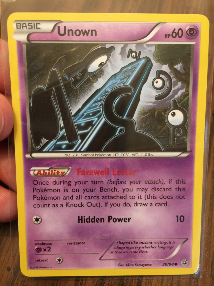UNOWN 2015 BASIC POKEMON CARD - XY-ANCIENT ORIGINS - #30/98