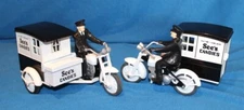 VINTAGE TOY MOTORCYCLES WITH SIDE CAR DELIVERIES - SEE'S CANDY - 1991 - MIB