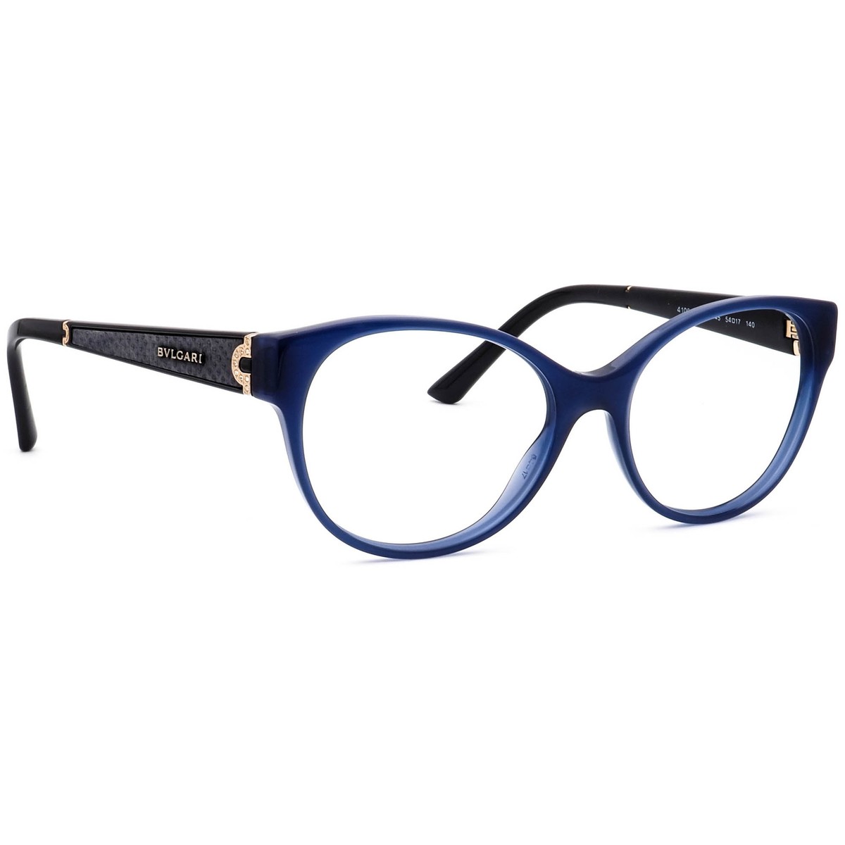 Bvlgari‎ Eyeglasses 4106-B-Q 5145 Blue Opal Rhinestones Cat Eye Italy 54[]17 140 Bvlgari Eyeglasses 4106-B-Q 5145 Blue Opal Rhinestones Cat  main image 3