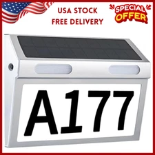 House Numbers for Outside, Solar House Numbers Solar Address Sign Stainless Stee