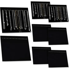 8 Pieces Black Velvet Necklace Stand Display with 17 Hooks for Selling Pendan...