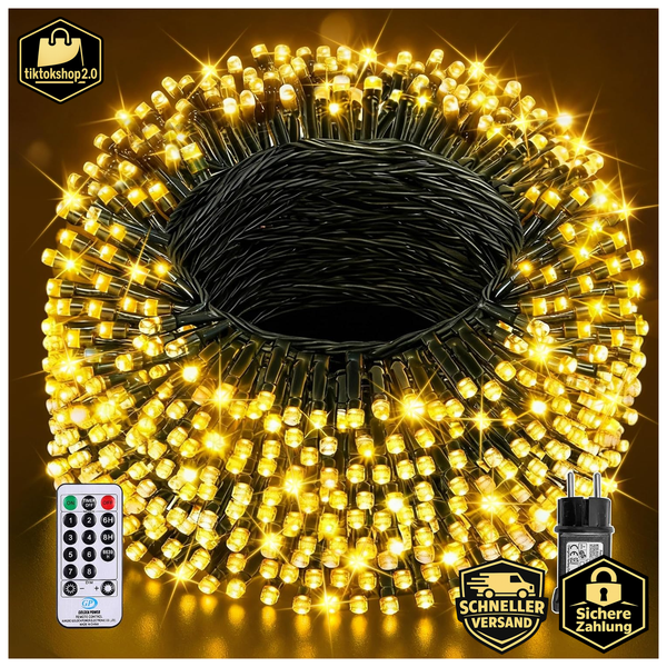 Lichterkette AußEn 40M 400LED IP44 Wasserdicht 8 Modi Mit Fernbedienung-image