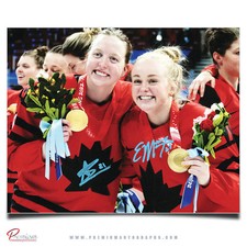 Ashton Bell & Emma Maltais Team Canada Autographed 8x10 Photo Gold Celebration