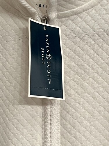 Karen Scott Sport Vest Women's Small White Quilted Soft Fleece Full Zip NWT - Picture 2 of 9