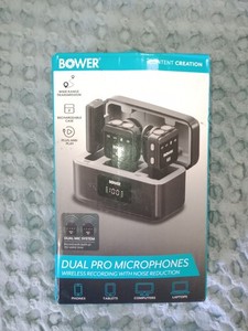 Bower Content Creation Dual Pro Microphones Wireless Recording With Noise Reduct