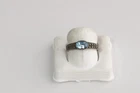 Vintage Judith Jack Blue Topaz and Marcasite Sterling Silver Ring Size 7