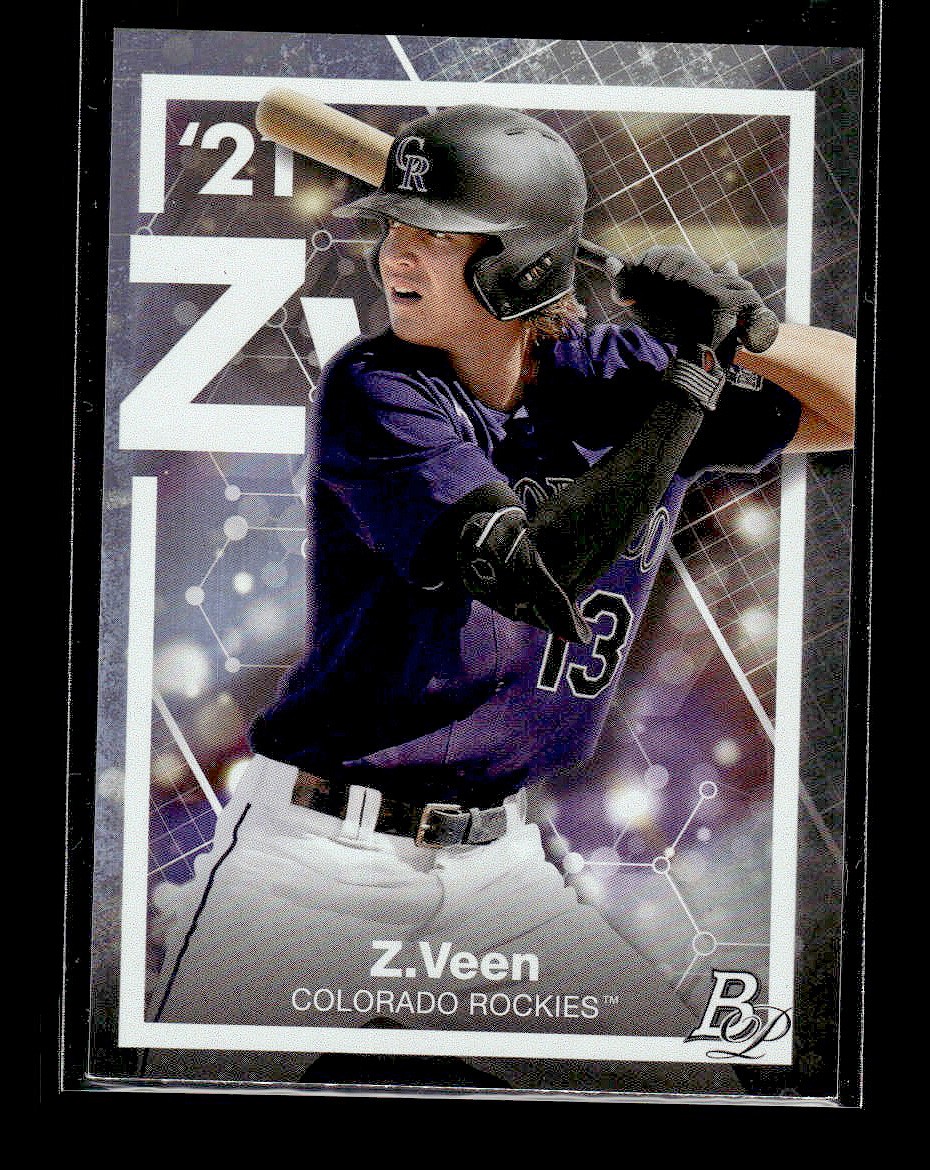 2021 Bowman Platinum #PE-6 - Zac Veen Precious Elements - Rockies Baseball Card
