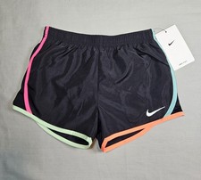 NIKE Girls Size 6X Large DRI-FIT Lined Running Shorts, Multicolor/Black
