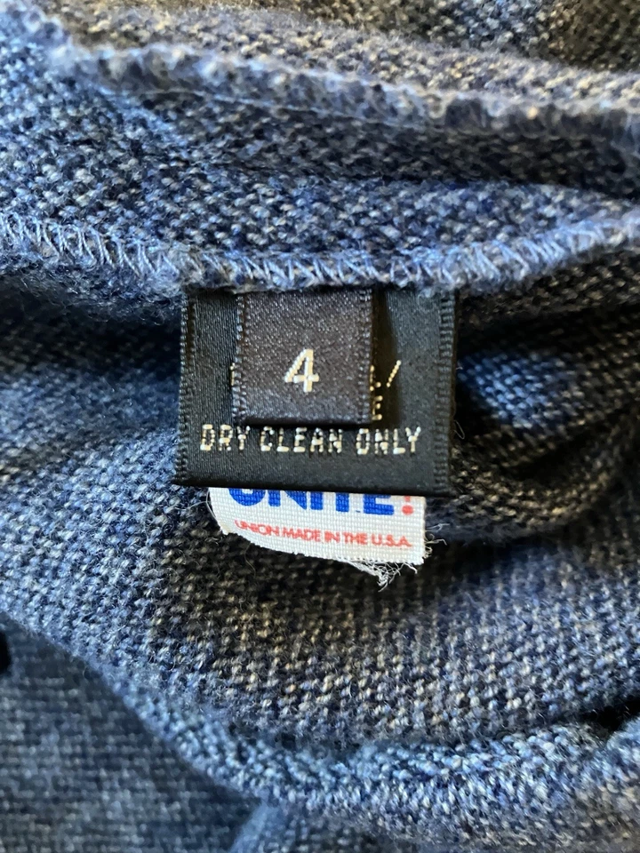 Pantalones Ralph Lauren Black Label Wonens Vintage Azul Tejido Talla 4 Union Label Foto 4 de 4