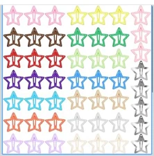 50PCS Star Hair Clips for Girls - Non-slip metal Colorful Snap Hair Barrettes