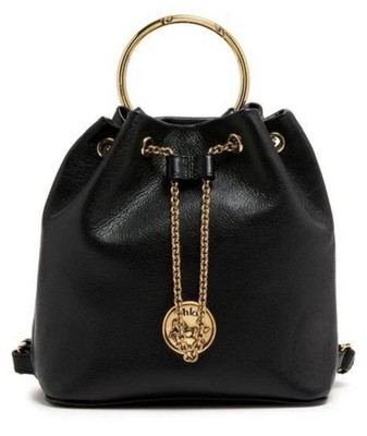Chloe Bracelet Black Grained Leather Backpack New & Authentic