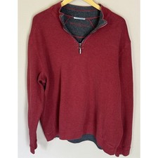 Tommy Bahama Reversible Red Gray Soft 1/4 Zip Sweatshirt Sweater Size XL