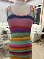 VICCI VICCI - COTTON BLEND MULTICOLOR ANKLE LENGHT SUMMER TANK DRESS - U