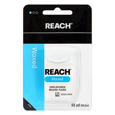 Reach Unflavored Waxed Dental Floss for Oral Care  165 Foot Pack of 6 
