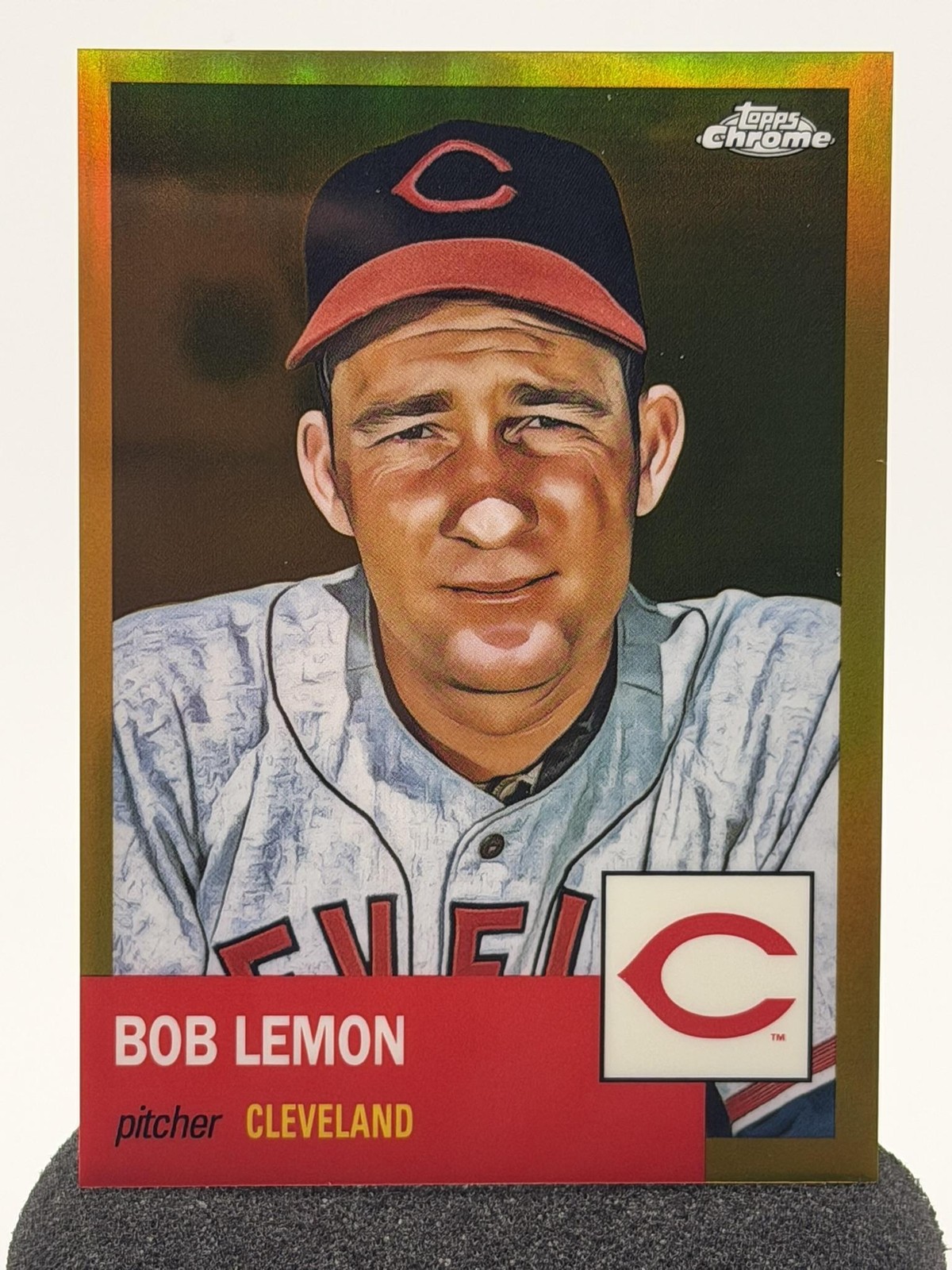 Bob Lemon 2022 Topps Chrome Platinum Anniversary #390 Gold Wave Refractor /50