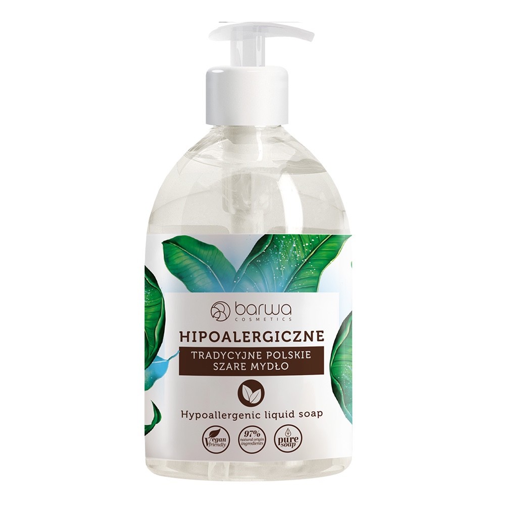 Barwa Hypoallergenic Traditional Grey Liquid Soap Fragrance Free 500ml