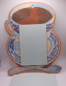 Vtg Wall Hanging Coffee Cup/Saucer/Spoon Shaped Note Pad - Cute