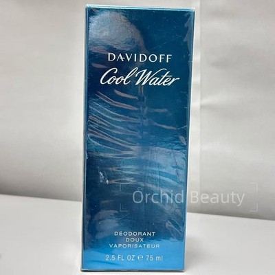 New Sealed Davidoff Cool Water Mild Deodorant For Men Spray 2.5oz/75ml~Authentic