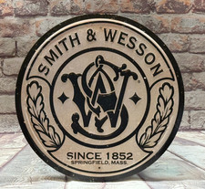 Smith & Wesson Since 1852 - Round Fully Embossed Steel Sign - Made in the USA