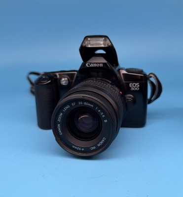 Canon EOS 500 analoge Spiegelreflexkamera 35 mm mit Canon 28-80 mm Objektiv - getestet