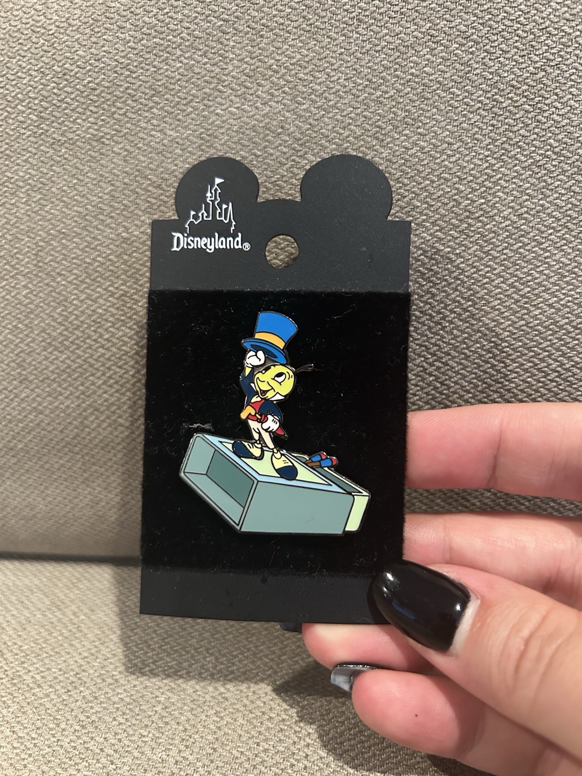 Jiminy Cricket Standing on a matchbox RARE Retired Disney Pin