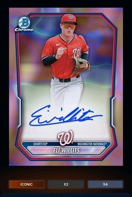   DIGITAL Eli Willits Bowman Chrome Prospect Auto /499 Iconic Card BUNT MLB  