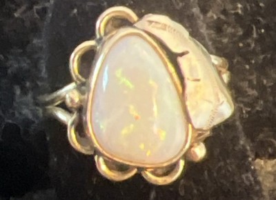 Kleiner 14kt Custom Leaf Design 2CT Opal Ring 14k Gelbgold Gr. 2,75 (2 3/4)