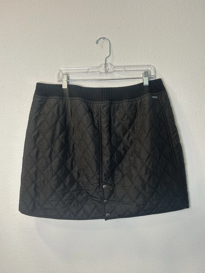 Falda Prana Diva Negra Acolchada Sherpa Forrada Para Mujer’s XL Snap Back Puffer Foto 4 de 4