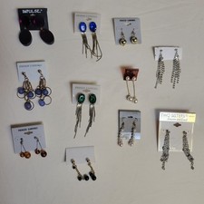 Lot of 11 Pair /Earrrings Vintage Dangle, Colorful, Party Eye catching Jewelry