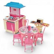 Vintage 1985 Barbie Dream Kitchen Dining Room Lot Microwave Accessories